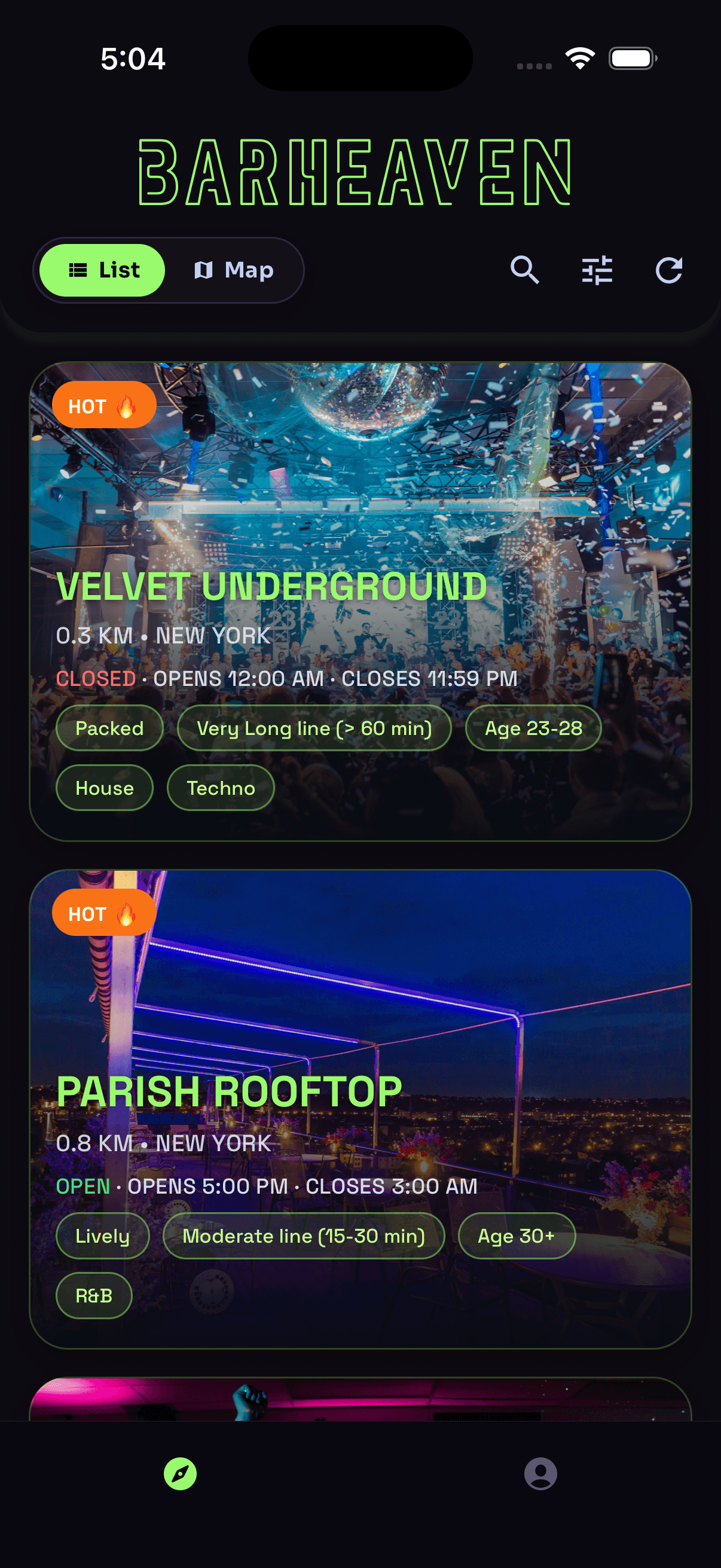 Barheaven app screenshot